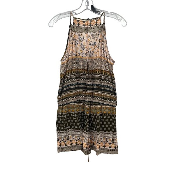 BCBG MAXAZRIA Womens Sleeveless Romper Cinched Waist Multicolor Print Small New - Picture 7 of 9